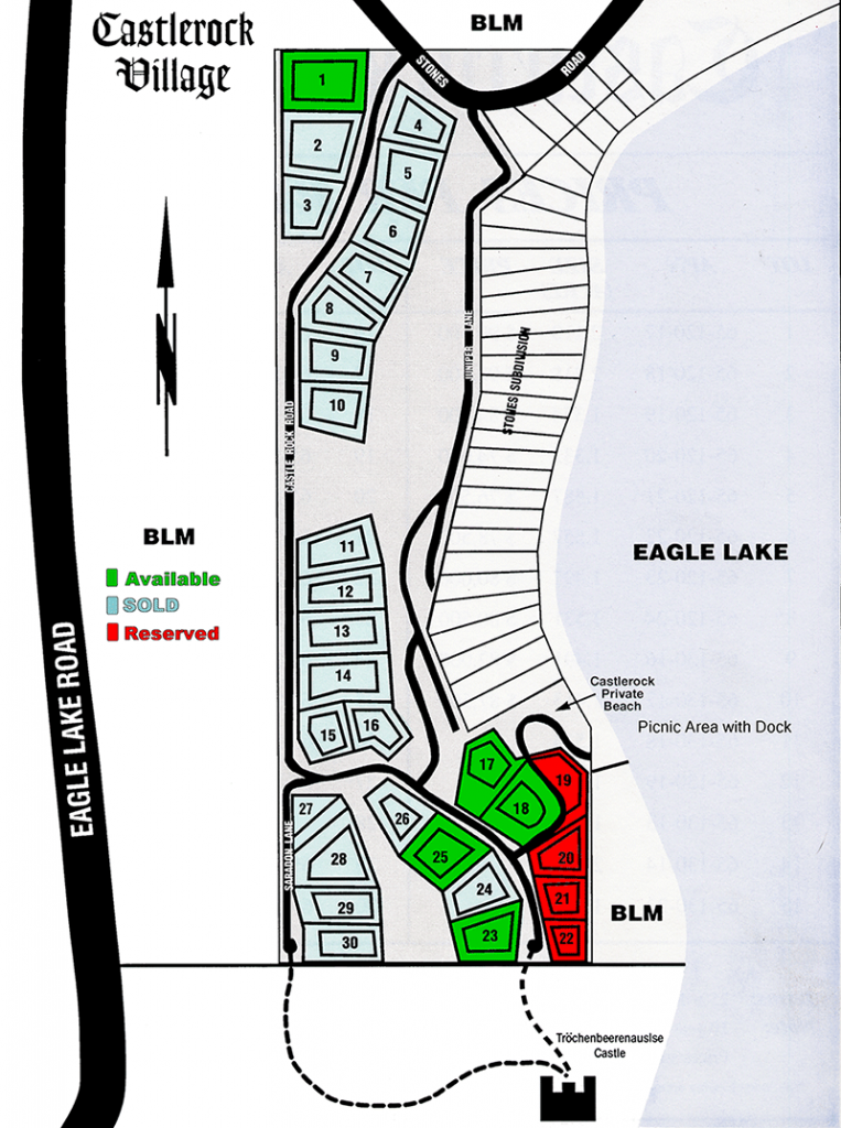 Castlerock Village Lot Map 2023